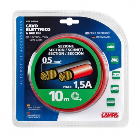 Cavo elettrico a due fili - 0.5 mm x 10 m