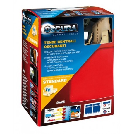 Oscura tende centrali per camion cabina standard - rosso