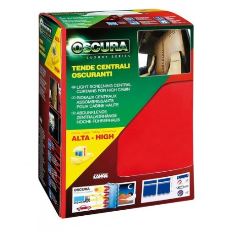 Oscura tende centrali per camion cabina alta - rosso