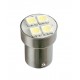 24/28V Hyper-Led 12 - 4 SMD x 3 chips - P21W - BA15s - 1 pezzo in blister - Arancio - Doppia polarita'