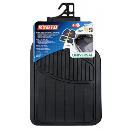 Kyoto serie tappeti universali in pvc 4 pezzi - nero
