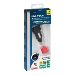 Uni-Tech caricabatteria universale 1 porta Usb - Fast Charge - 2400 mA - 12/32V