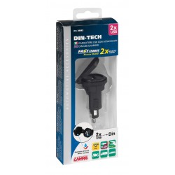 Din-Tech caricabatteria Din 2 porte Usb - Fast Charge - 2700 mA - 12/32V