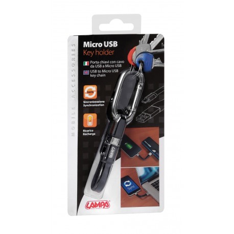 Portachiave con cavo Usb - Micro Usb - 10 cm