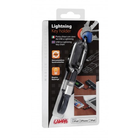 Portachiave con cavo Usb - Lightning - 10 cm