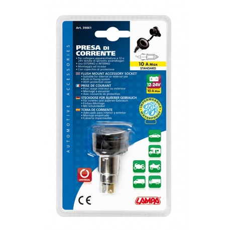 Presa corrente standard montaggio ad incasso 12/24V