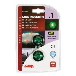 Coppia luci ingombro a 1 Led 24V - verde