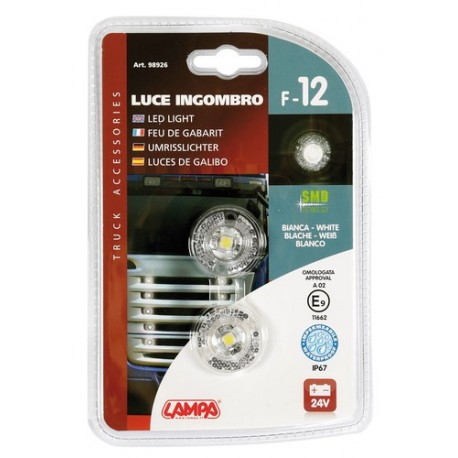 Coppia luci ingombro a 1 Led 24V - bianco