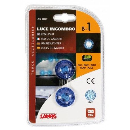 Coppia luci ingombro a 1 Led 24V - blu