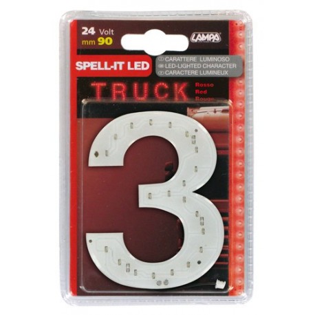 Spell-It Led 90 mm 24V - rosso - 3