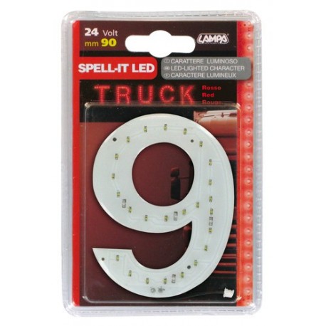 Spell-It Led 90 mm 24V - rosso - 9