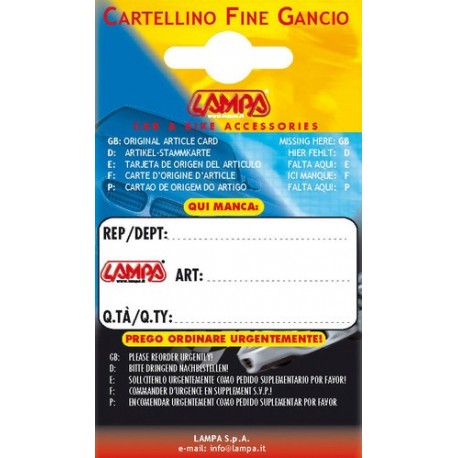 Cartellino fine gancio