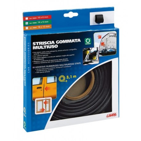 Striscia gommata multiuso - 310 cm - 14x9 mm