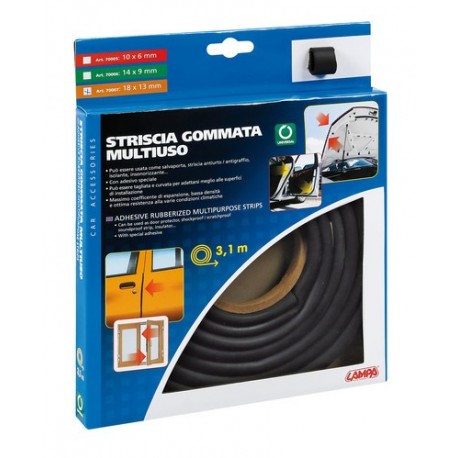 Striscia gommata multiuso - 310 cm - 18x13 mm