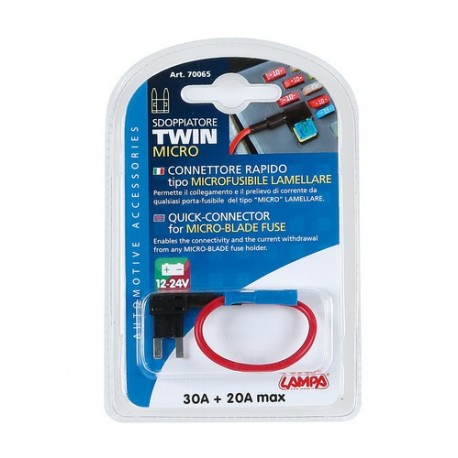 Ruba-corrente per fusibile lamellare micro 12/24V