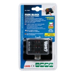 Fuse Block scatola portafusibili 1 entrata - 6 uscite 12/24V