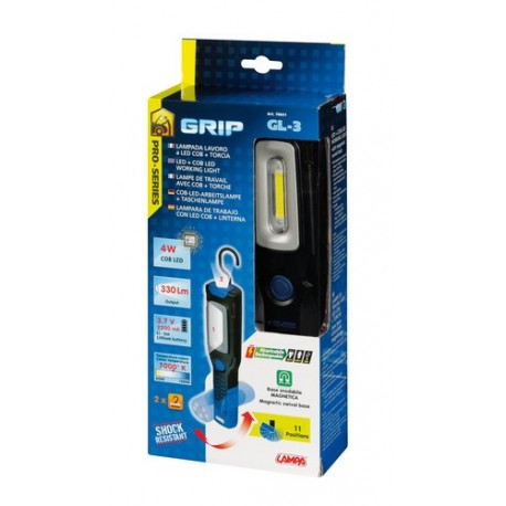 GL-3 lampada da lavoro ricaricabile a LED COB con torcia - 12/24/230V