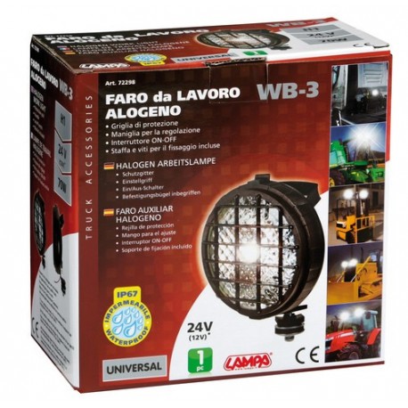 WB-3 faro da lavoro alogeno rotondo 12/24V