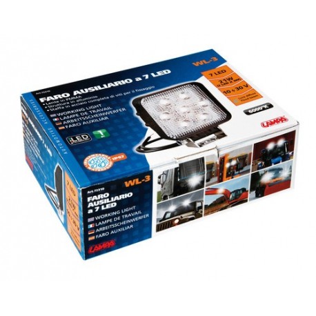 WL-3 faro ausiliario a 7 Led - 10/30V - bianco
