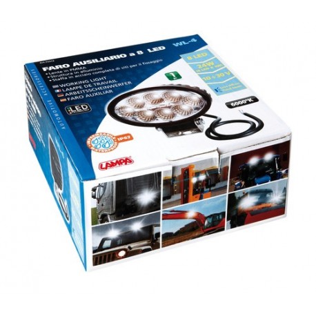 WL-4 faro ausiliario a 8 Led - 10/30V - bianco