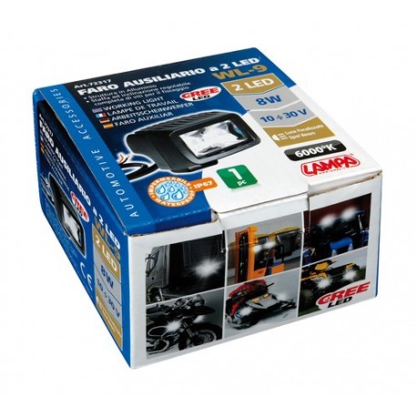 WL-9 faro ausiliario a 2 Led Cree - 10/30V - bianco