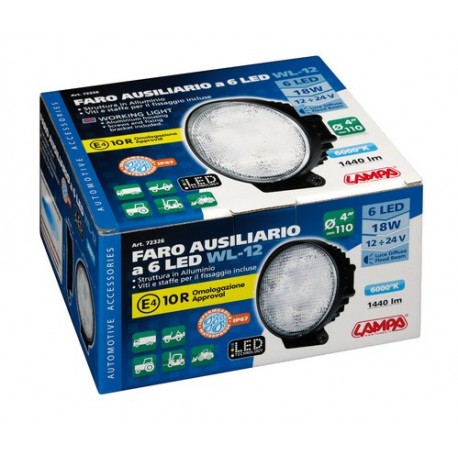 WL-12 faro ausiliario a 6 Led - 12/24V - bianco