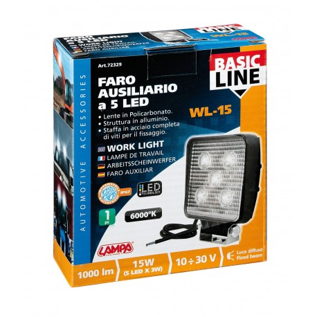 WL-15 faro ausiliario a 5 Led - 10-30V - bianco