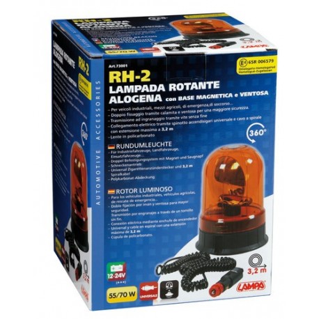 RH-2 lampada rotante alogena con base magnetica e ventosa 12/24V