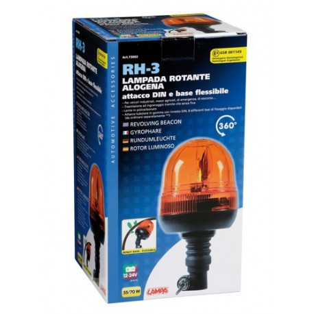 RH-3 lampada rotante alogena con base flessibile e attacco DIN 12/24V