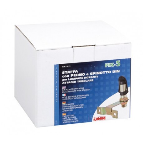 Fix-5 Staffa con perno e spinotto DIN per lampade rotanti attacco tubolare