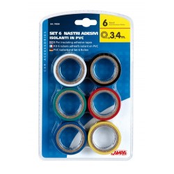 Set 6 nastri adesivi isolanti in pvc standard