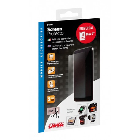 Screen Protector pellicole protettive trasparenti universali set 2 pz - 175x100 mm