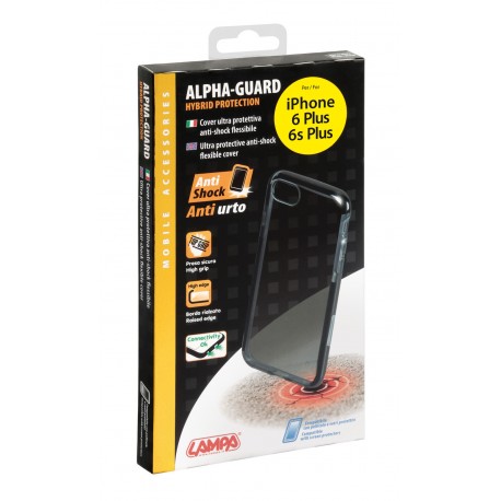 Alpha Guard cover ultra protettiva anti-shock flessibile - Apple iPhone 6 Plus / 6s Plus - Fume'/nero