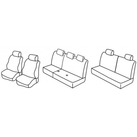 Set coprisedili Superior su misura per auto grigio - nero