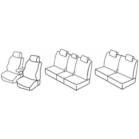 Set coprisedili Superior su misura per auto nero - blu