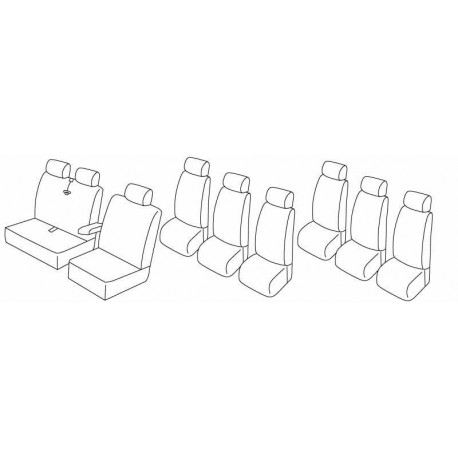 Set coprisedili Superior su misura per auto nero - blu