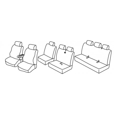 Set coprisedili Superior su misura per auto nero - rosso