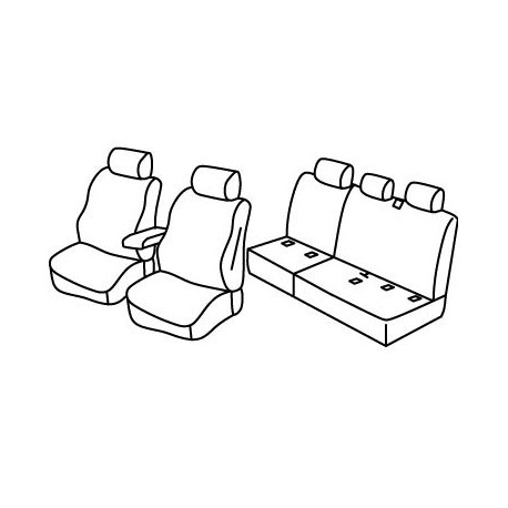 Set coprisedili Superior su misura per auto grigio - nero