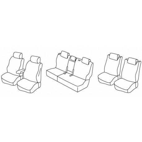 Set coprisedili Superior su misura per auto nero - blu