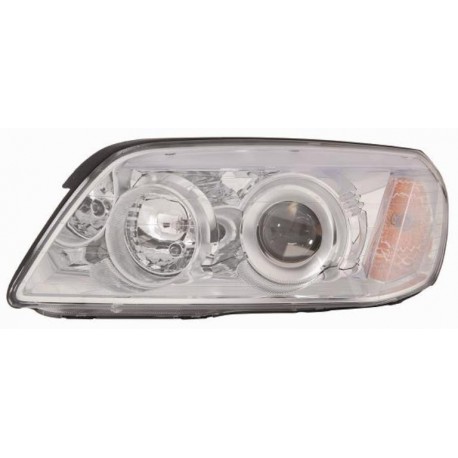 Faro proiettore H7 + H1 con motorino parabola cromata guida - sx