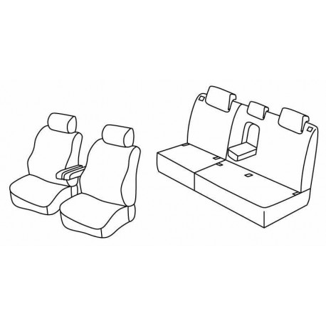 Set coprisedili Superior su misura per auto nero - blu