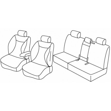 Set coprisedili Superior su misura per auto nero - rosso