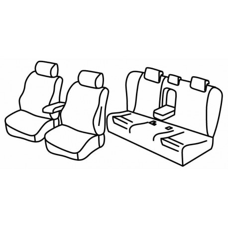 Set coprisedili Superior su misura per auto grigio - nero