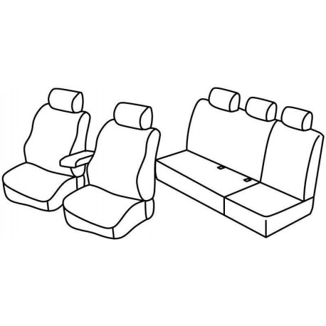 Set coprisedili Superior su misura per auto grigio - nero