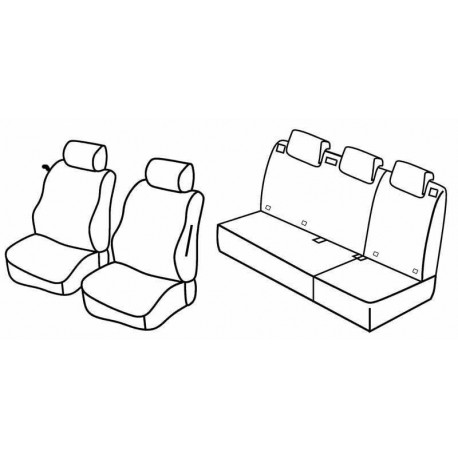 Set coprisedili Superior su misura per auto nero - grigio