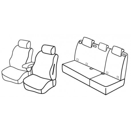 Set coprisedili Superior su misura per auto nero - rosso