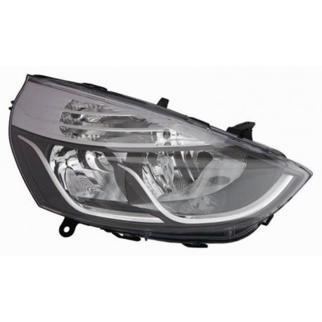 Faro proiettore H7 + H1 con motorino parabola nera con bordo cromato passeggero - dx