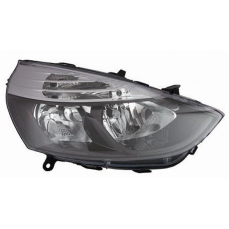 Faro proiettore H7 + H1 con motorino parabola nera con bordo cromato passeggero - dx