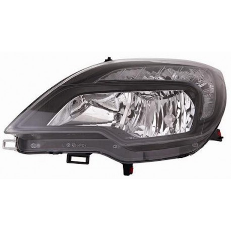 Faro proiettore H7 + H1 con motorino parabola nera guida - sx