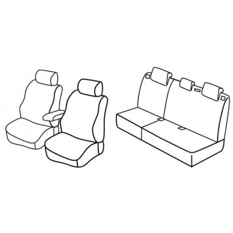 Set coprisedili Superior su misura per auto nero - blu